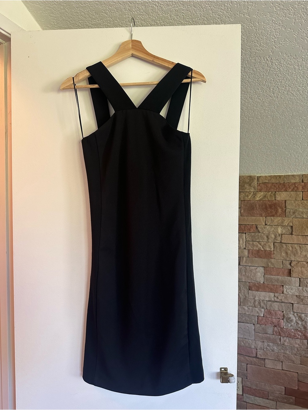 Zara Black Midi Dress with Wide Cross Straps